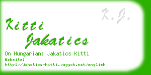 kitti jakatics business card